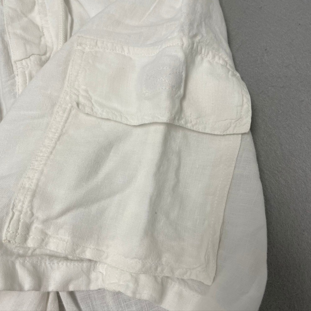 Vilebrequin Cargo Shorts Mens S White 100% Linen Elastic Waist BAIP8C2 OF 81718 - Picture 2 of 16
